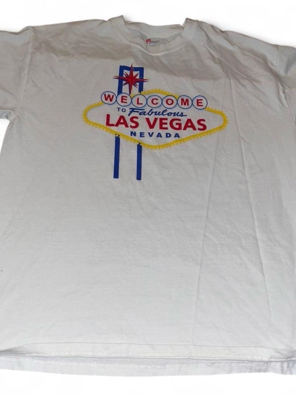 Vintage Las Vegas Sign White Short Sleeve T-Shirt Terrible’s Casino Size L